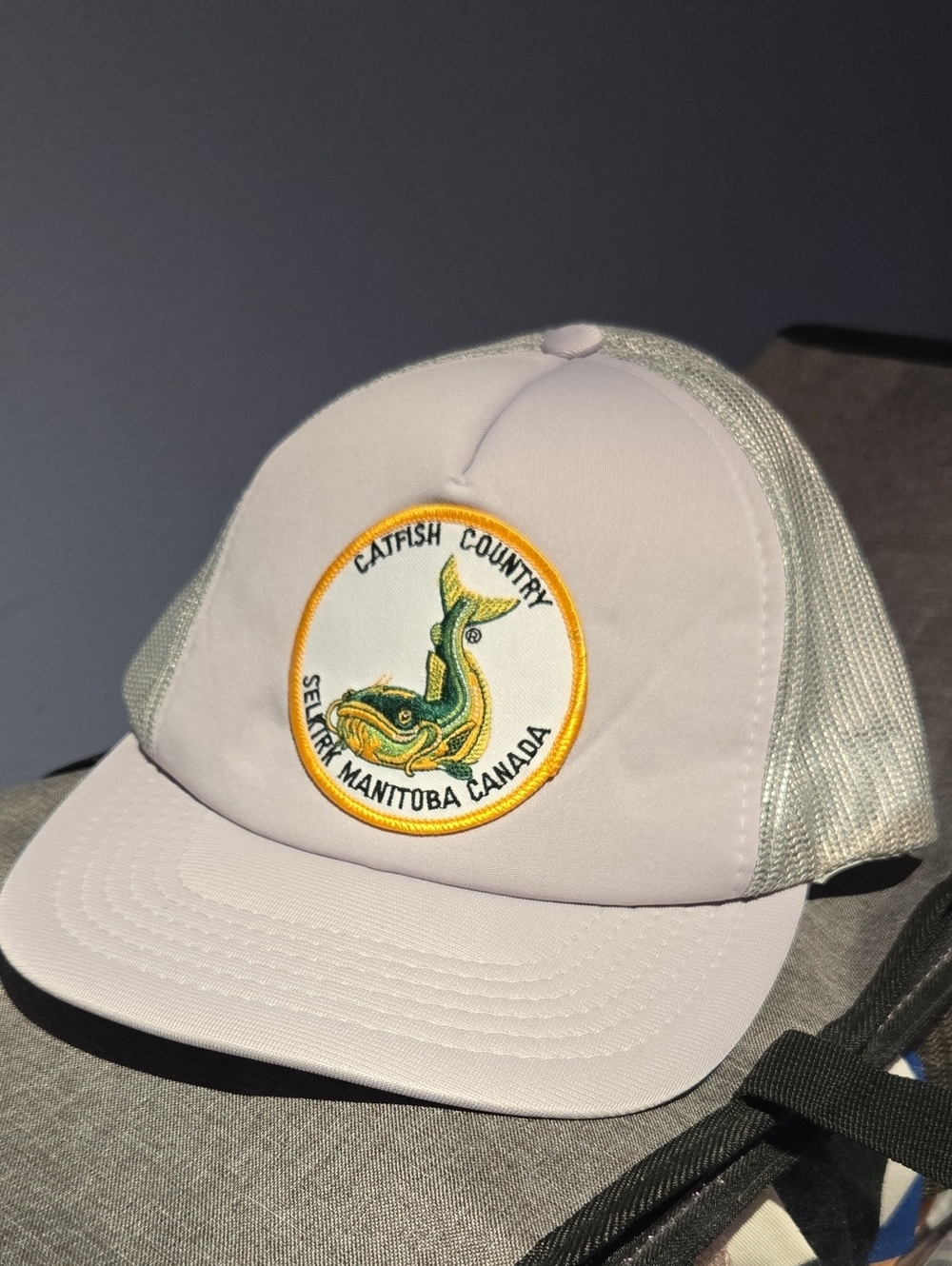 Catfish Country Hat - Light Gray with Yellow Patch - Unbranded